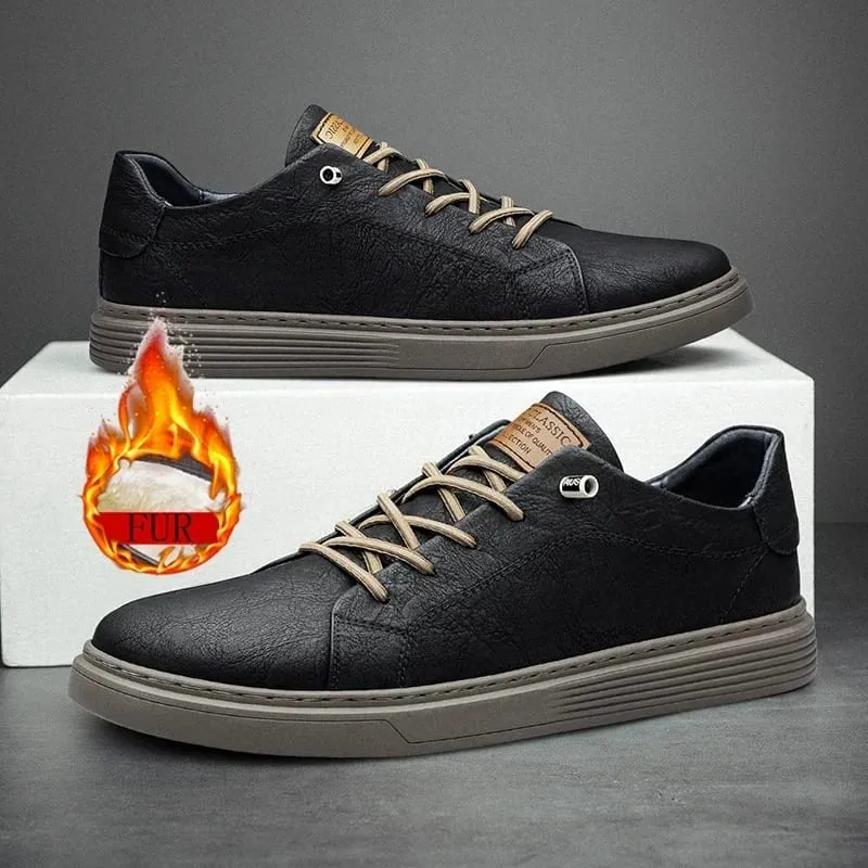 Brand Italian Genuine Leather Casual Shoes Men's Oxford Outdoor Black Jogging Shoes Men's Office Dress Shoes Big Size：36-47