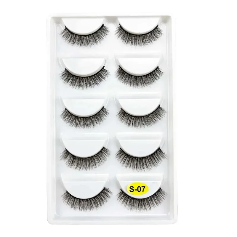 5 Pairs S03 Natural Looking 3D Mink Fake Eyelashes Makeup Tools Fluffy Style Water Mink Fur False Eyelashes for Eye Makeup