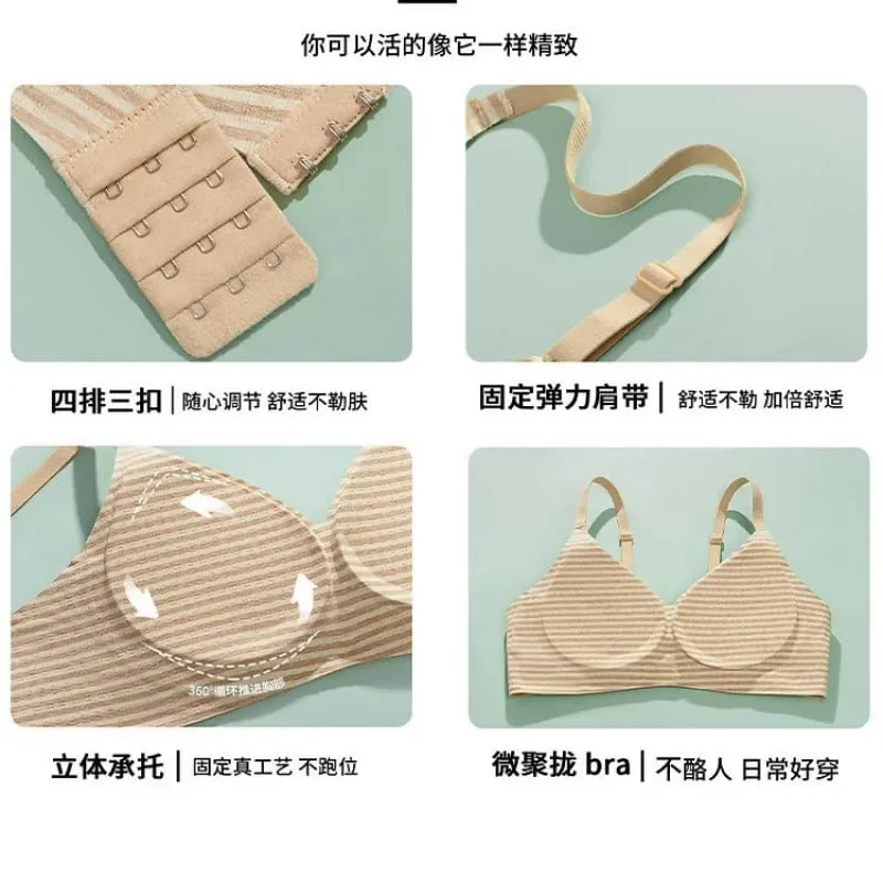 Lingerie feminina para bustos pequenos, efeito levantador e franzido, suporte lateral para os seios, sem armação, anti-flacidez, minimiza bustos grandes