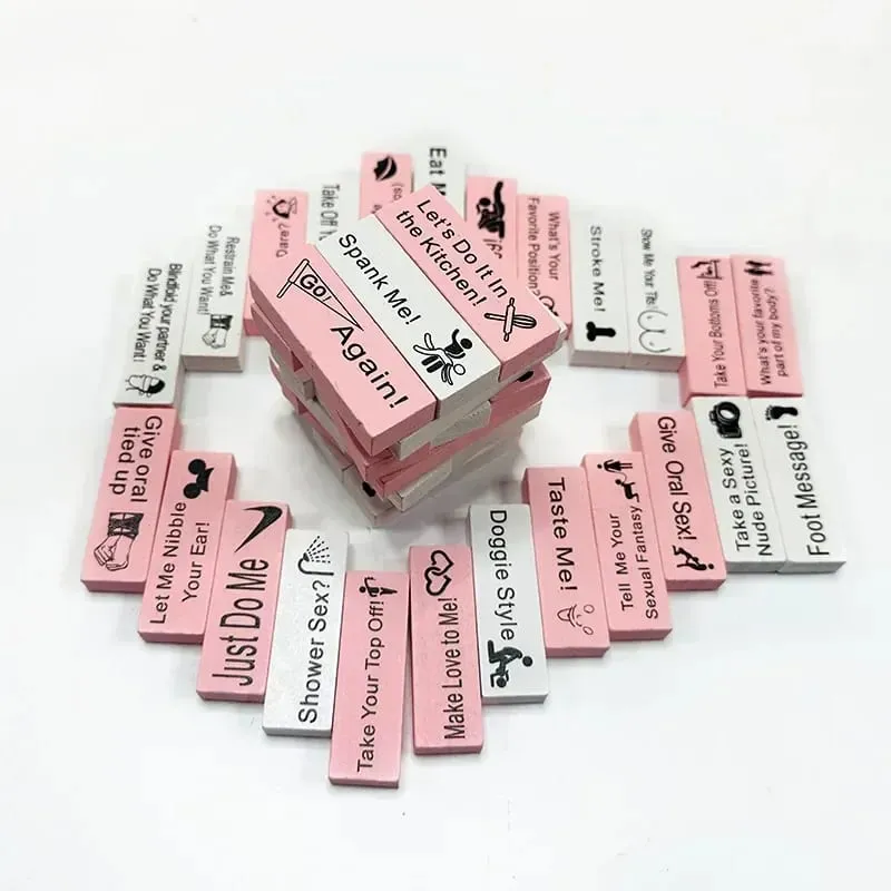 48Pcs Wooden Sex Block Tumbling Tower Stacking GamesGame For Adults Sex Toys Valentine For Couples Erotica Party SM Block