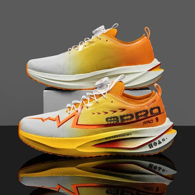 Fluorescence Running Shoes Carbon Board Marathon Men Sports Breathable Lightweight Women's Comfortable Athletic Sneakers Casual