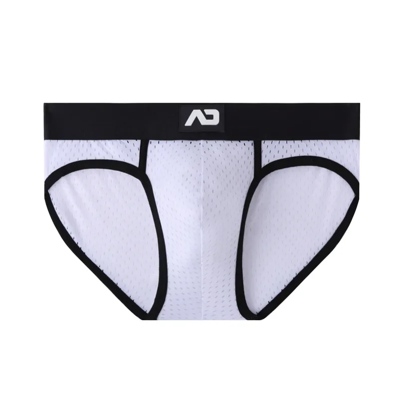 2026 solid color new men's low waist through mesh breathable briefs addicted underwear AD4-M388