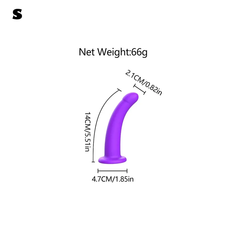 Adjustable Silicone Strap On Dildo Harness with Strong Suction Cup Slim Curved Pegging Dildo Wearable Sex Toy for Women Men Cou