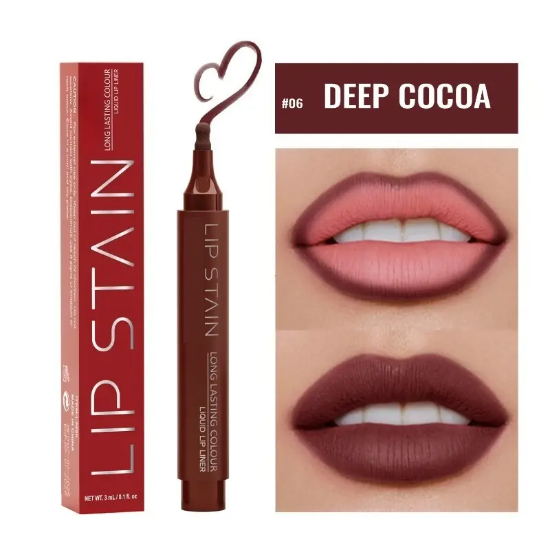 6 Colors Liquid Lip Liner Pencil Long Lasting Nude Lipstick Matte Lip Liner Stick Non-stick Cup Natural Lips Contour Pen Makeup