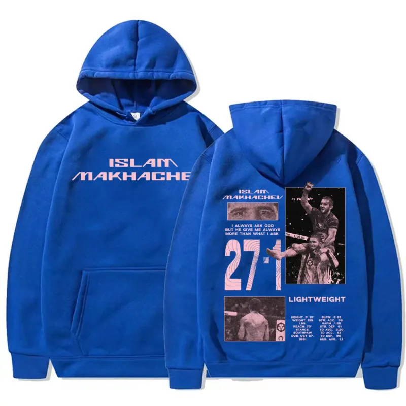 Limited Islam Makhachev Vintage Graphic Hoodies Men's Harajuku Fashion Classic Sweatshirts Casual Fleece Long Sleeve Pullovers
