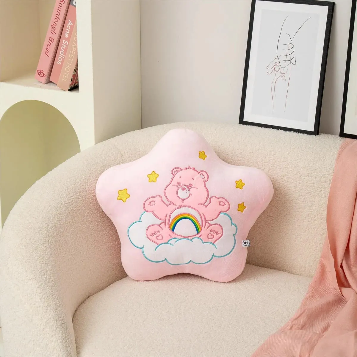 Care Bears Rainbow Bear Plush Pillow Star Moon Sun Heart Home Decor Stuffed Toys Dolls Cartoon Plush Decoration Pillow
