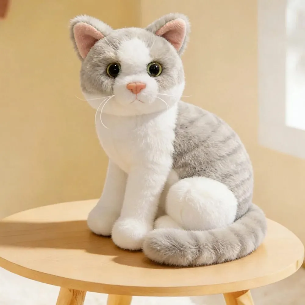 Plush Material Animal Body Pillow PP Cotton Filled 10inch Poultry Throw Pillows Cat Pattern Cute Design Animal Cushion Doll Toys