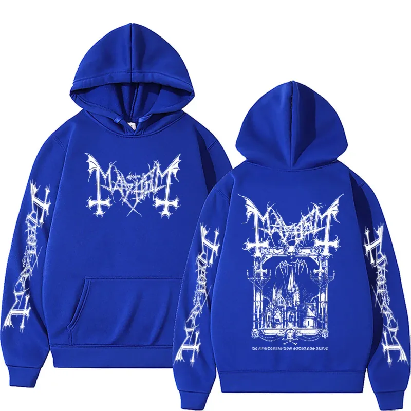 Rock Band Mayhem De Mysteriis Dom Sathanas Hoodie Men Women Death Black Metal Hooded Tracksuit Male Fashion Gothic Punk Hoodies