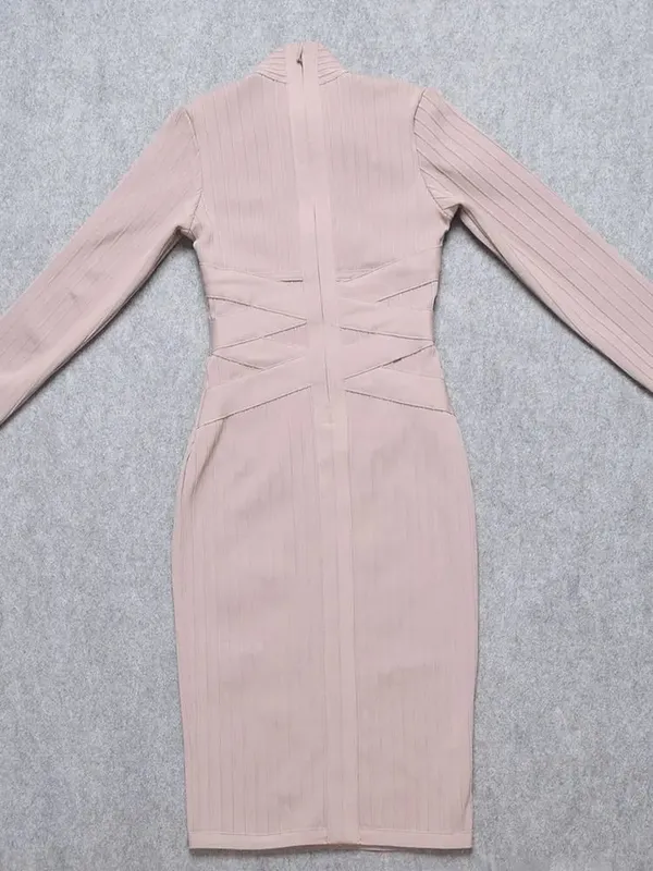 Szexi piros pólyás ruha 2023-as meztelen garbós hosszú ujjú irodai Bodycon ruha Cross Criss női Midi Vestidos Maxi XL