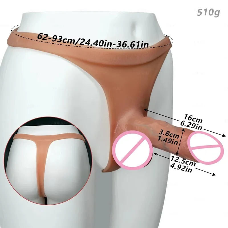 Tali silikon pada Dildo Untuk Lesbian Gay Boleh Digunakan Semula Pepejal Batang Kulit Perasaan Dildo Seluar Tali Tali Zakar Mainan Seks untuk Wanita 18+