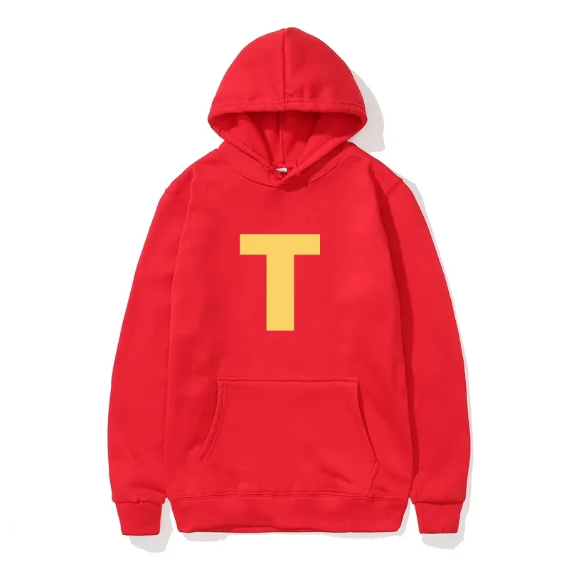 Autumn Winter Cartoon Character Print Men's Hoodies Alvin And The Chipmunks Pullover Fashion Solid English Sweatshirt Streetwear