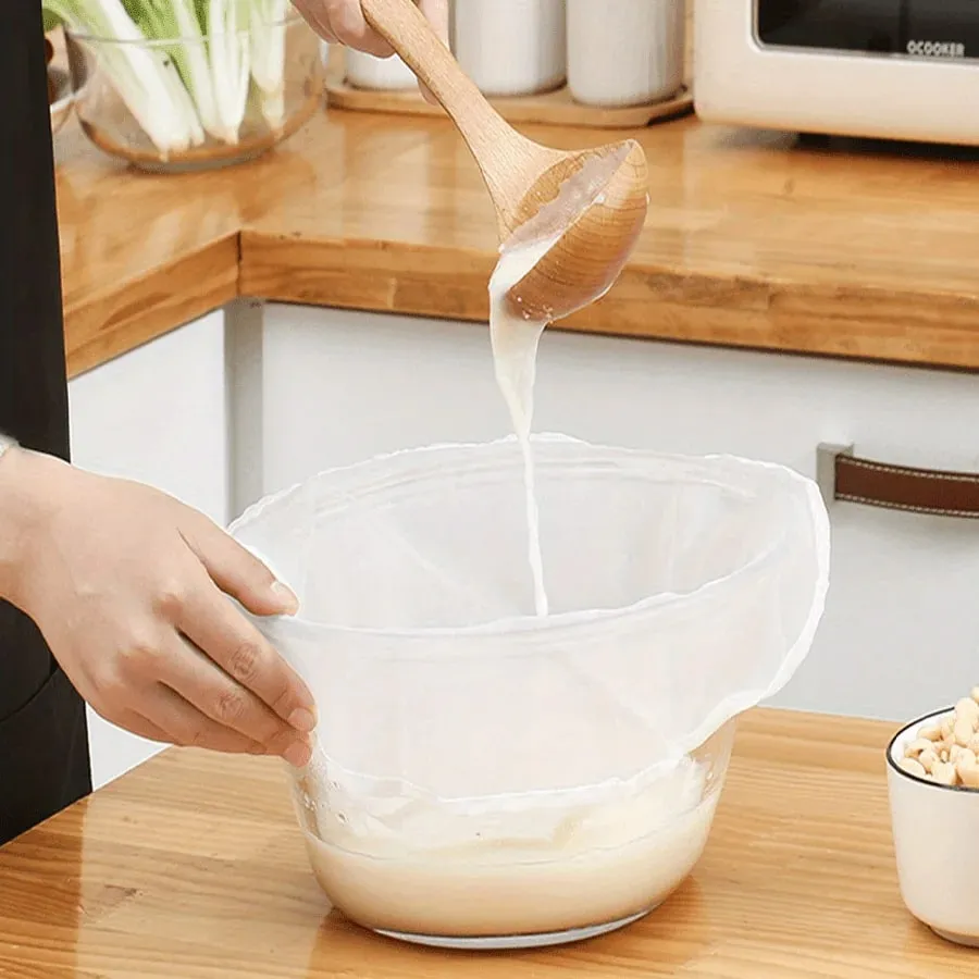 Reusable Cheese Cloth Bags-Fine Mesh Strainer for Yogurt Juice Coffee-Food-Safe Gauze Filtering Bags-Kitchen Cooking Accessory