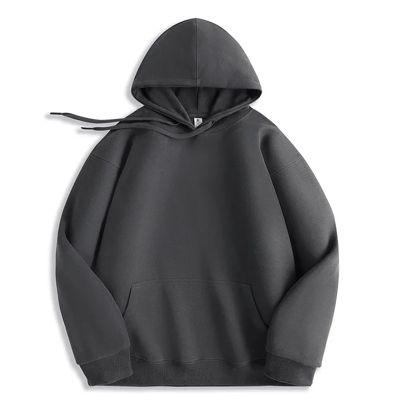 Customized Your Brand Logo DIY Design 600GSM Mens Hoodies High-quality Women Sweatshirt Solid Color Cotton Loose Streetwear