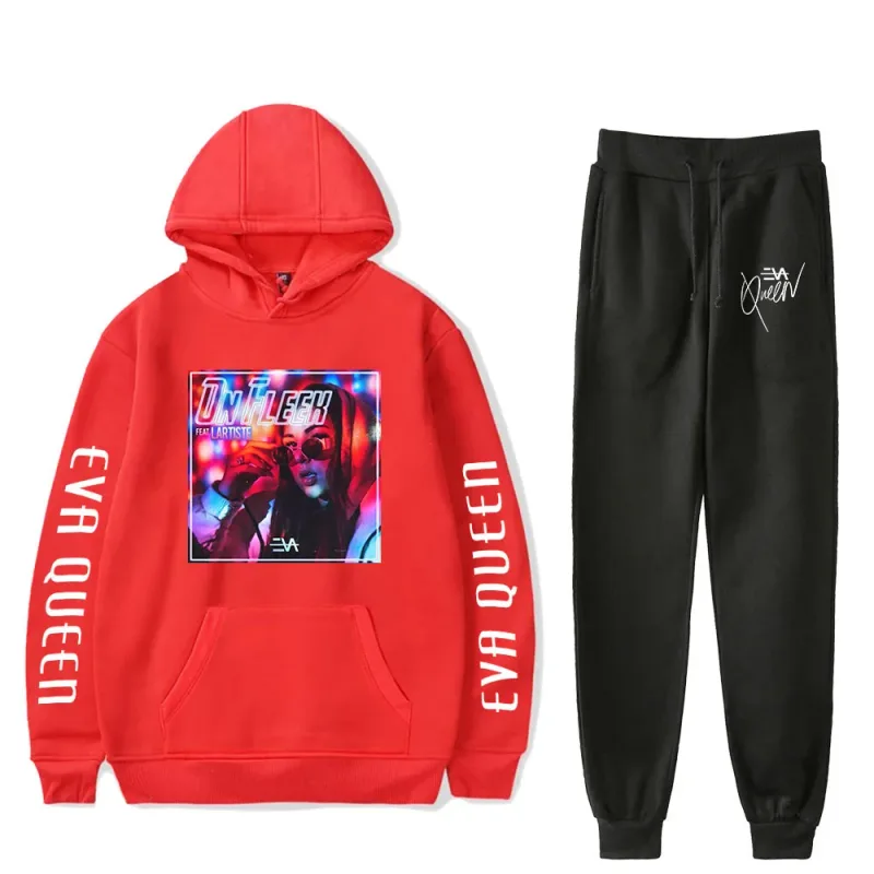Hip Hop Comfortabel Eva Queen Print Sweatshirt Joggingbroek Pak Hoodies + Broek Pak Jongens/Meisjes 2 Delige Set Kleding