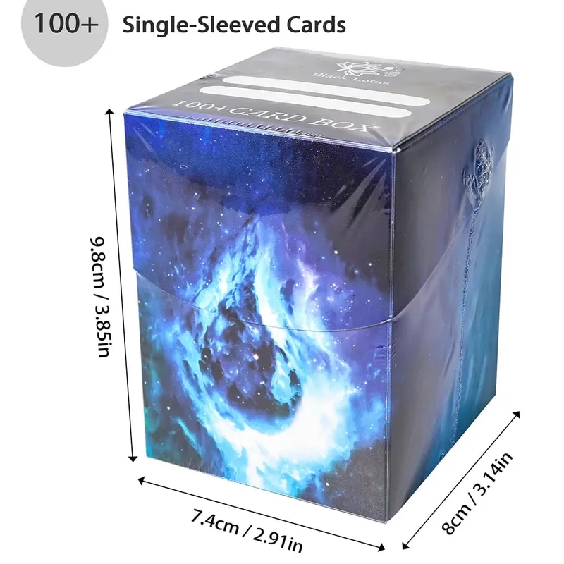100+ BASIC LANDS Plastic Trading Card Box Holds Double-Sleeved Cards TCG/CCG Storage Card Deck Case for MTG/YGO With Two Divider