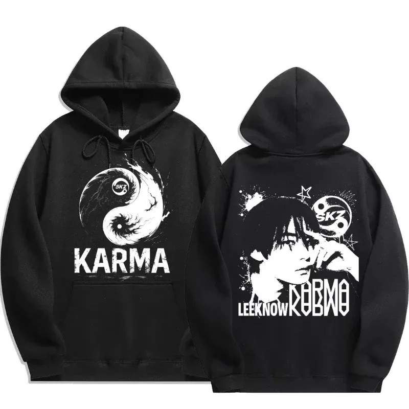 KPOP's fourth album KARMA printed men's hoodie FELIX HAN BANGCHAN CHANGBIN HYUNJIN LEE fashion hoodie