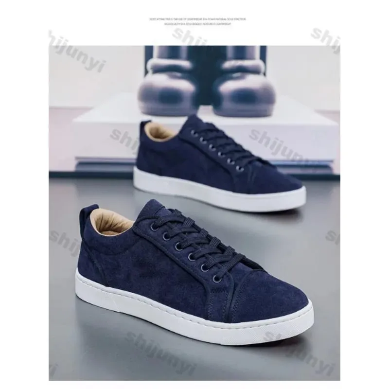 2026 New Trendy Round Toe Men Casual Flats Comfortable Non Slip Hard Wearing Sport Shoes Cross Tied Concise Lightweigh Sneakers