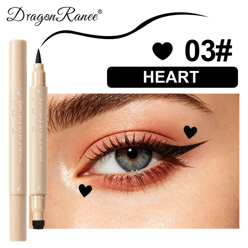 2-in-1 Dual-Ended Stamp Eyeliner Pen 20 Colors Waterproof Liquid Eyeliner with Stamp Tip Quick Dry Eye Makeup for Beginners