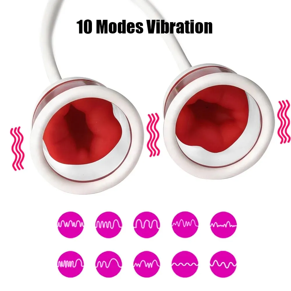 Dual Cups Suction Vibrators For Women Nipple Sucker Clitoris Sucks Vaginal Pump Artifical Blowjob Sex Toys Female Adults Erotic