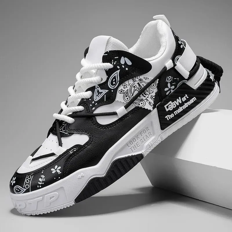 Sneakers Outdoor Sports Men's Lace-up Fitness Skate Shoes Casual Basketball Shoes Comfortable Soft Sole Large Size