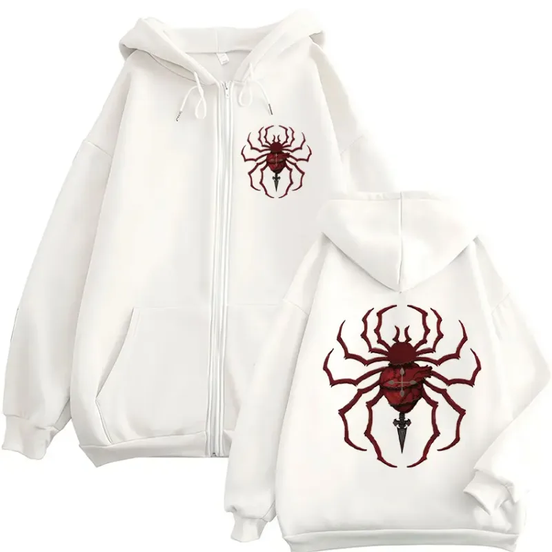 Anime Hunter X Hunter Phantom Troupe Edderkop Logo Lynlås Hættetrøjer Herre Zip Up Hættetrøjer Langærmede Pullovere Jakker