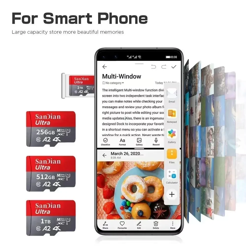 High-Speed 128GB Micro TF Card Class10 256GB Flash Card 512GB Memory Card for Smartphone Tablet