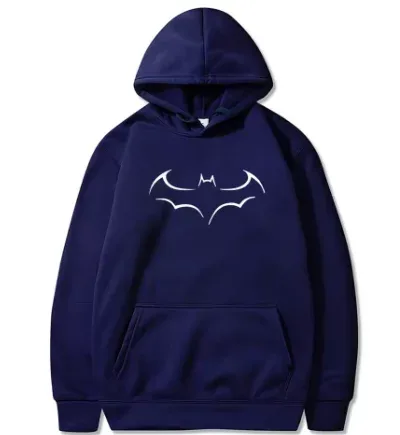 2026 New Spring and Autumn Men's Fashion Trend Personalized Bat Print Hoodie Loose Casual Top Hoodie Comfortable and Warm