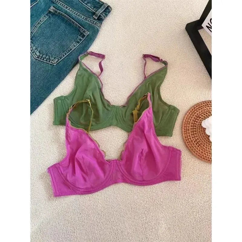 New Arrival Ladies Full Cup Bra Set Ultra Thin Minimizer Sexy Support Anti-Sagging Side Slim ABCD Everyday Comfort Lingerie Set