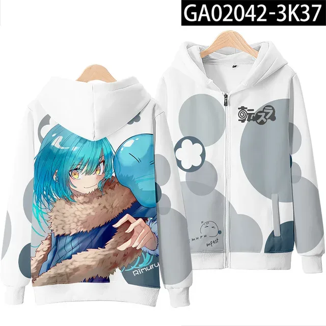 Anime Rimuru Tempest 3D Print Hoodies Men Women Long Sleeve Sweatshirt Harajuku Streetwear Coat Cosplay Costume