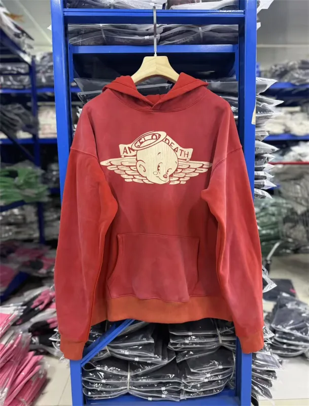 26SS New SAINT Mxxxxxx BABY MICHAEL HOODIE High-Street Oversized Cotton Hooded Sweater Printed Washed Hoodies For Men
