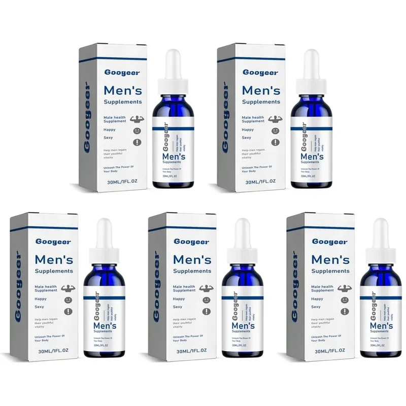 Men's Supplements Drops with Panax Ginseng Ginkgo Biloba Grape Seed and Vitamin B12 for Energy & Daily Vitality Support 30 ML