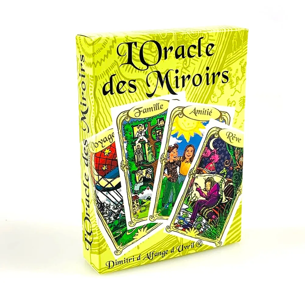 L'Oracle Des Miroirs Divination Cards Game French Mirror Theme Cards Mystic Fortune‑Telling Game with Guidebook for Beginners
