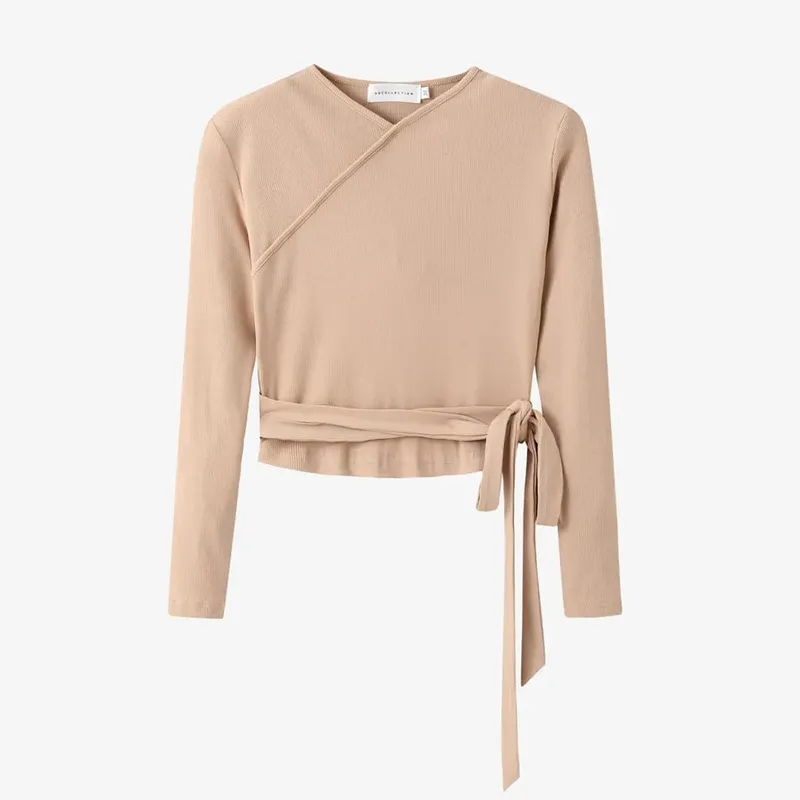 AS 2024 abbigliamento donna top avvolgenti chiusi a costine elasticizzati + abito in raso opaco Maxi set coordinati (spedizione in 1 giorno)