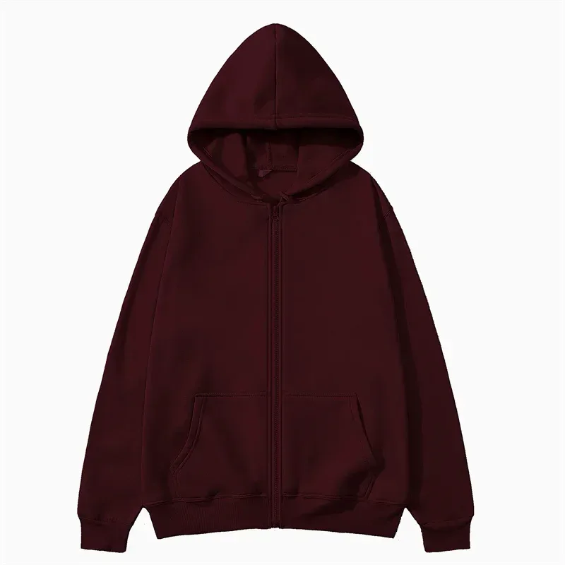 Men/Women Zipper Cardigan Hoodies Pure Color Casual Jacket Coats Fleece Spring Autumn Sweatshirts Sports Streetwear Men tops — image 13