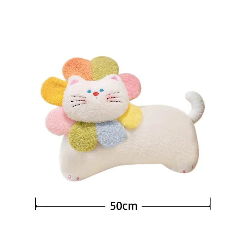 Spotted Cat Plush Pillow Flower Stuffed Cushion 50cm Adorably Soft Sofa Cushion Home Decor Toys Throw Pillow Birthday Gifts