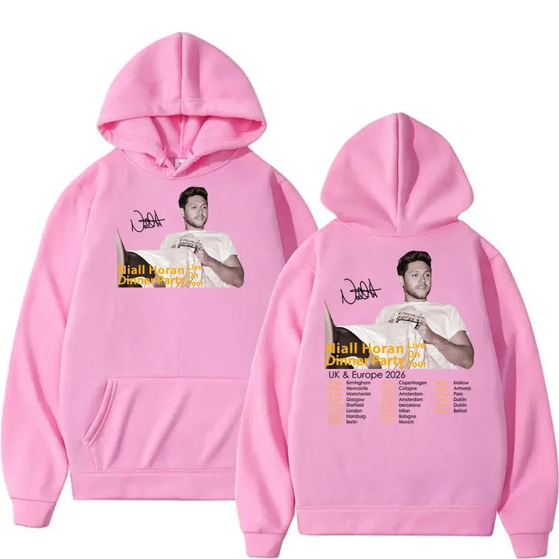 Niall Horan Dinner Party Live on Tour 2026 Print Hoodie Men's Clothing Fashion Oversized Sweatshirt Vintage Long Sleeve Hoodies