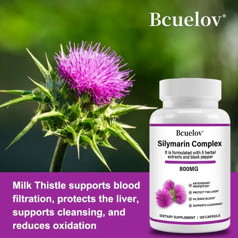 Dandelion + Milk Thistle Liver Detoxification and Purification Rich in Antioxidants Supports Digestive Health – 120 Capsules