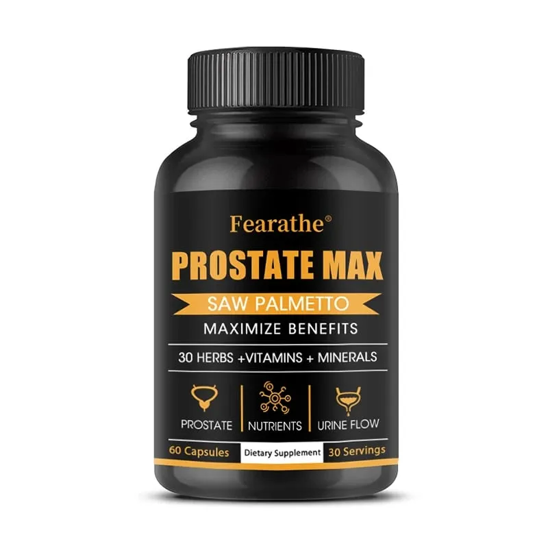 Suplemen Saw Palmetto Prostat - 30 Ekstrak Tumbuhan Vitamin & Mineral untuk Kesihatan Prostat Lelaki Kencing & Pertumbuhan Rambut