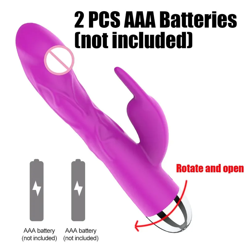 Silicone Rabbit Vibrator 3-in-1 G-Spot Clit Anal Beads Stimulator 10 Modes Thrusting Vibrating Sex Toy for Women