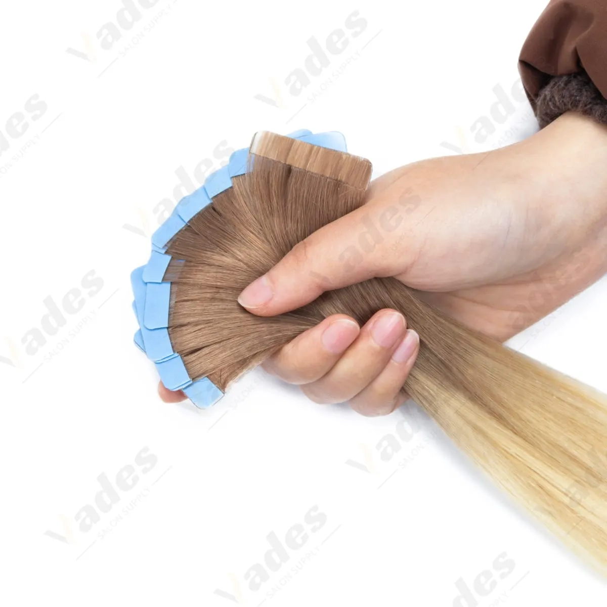 20Pcs 16" 20" Gradient Color Tape in Hair Extensions Human Hair Seamless Tape Hair Extensions 4x0.8cm Skin Weft PU Tape On Hair