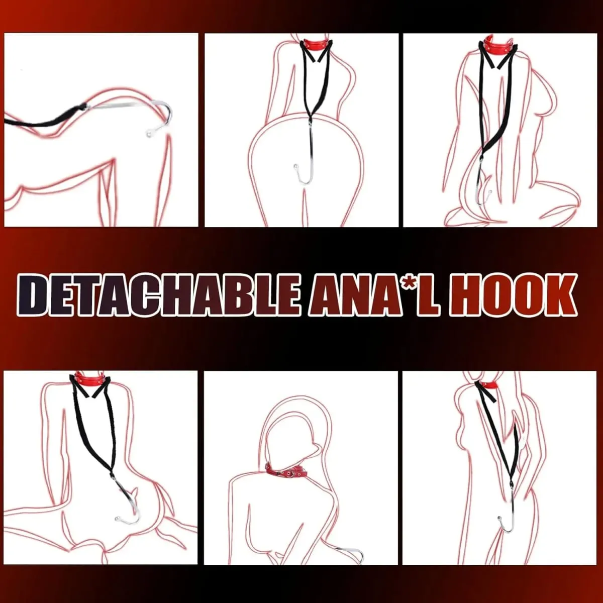 SM Couple Anal Hook Sex Bondage Restraint Set BDSM Leather Chain Stainless Steel Adult Sex Toys For Men Adjustable Harness