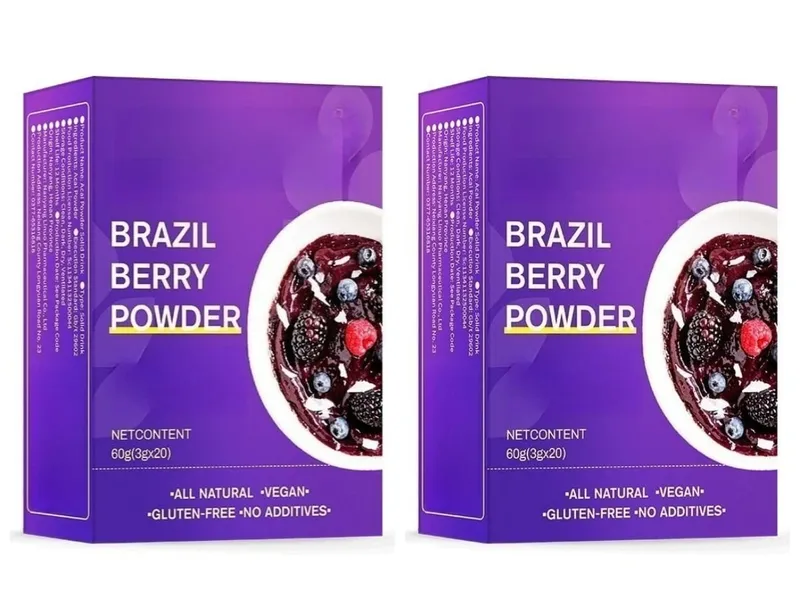 Acai Berry Powder Health Supplement All Natural Herbal-based Formula 3g X 20Packs — Helps Brighten The Skin and Resist Oxidation