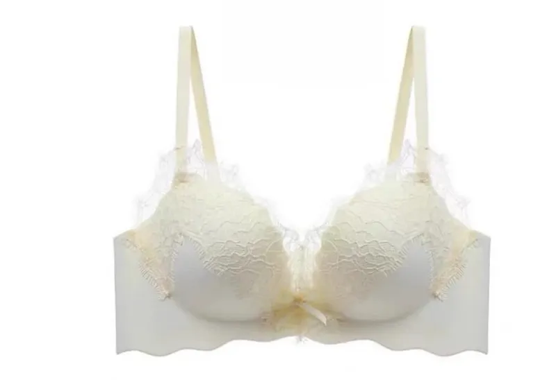 New Pure Desire Lace Lingerie Set Women Thick Padded Push Up Bra Small Bust Lift A to C Cup Underwear Intimates Daily Wear 32-38