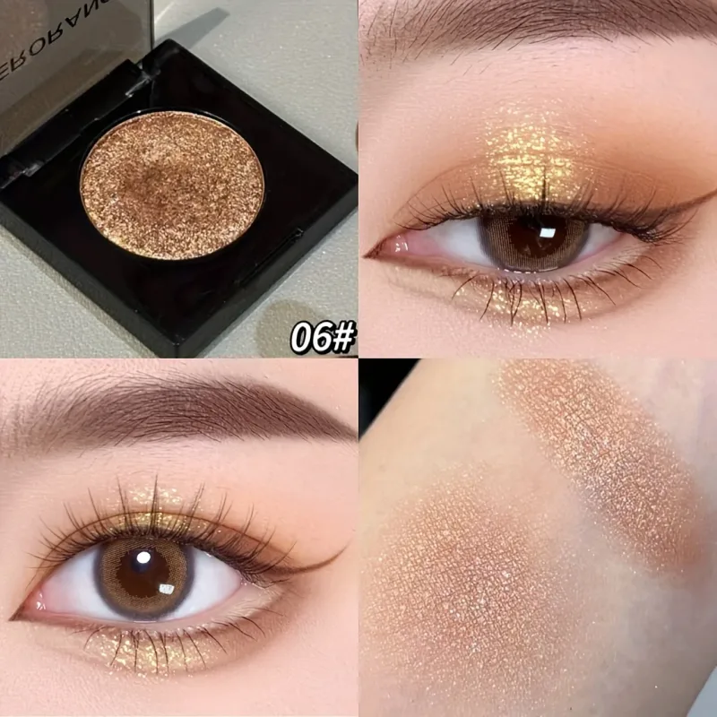 Herorange 16 Color Eyeshadow Highlight Palette Matte Shimmer Orange Brown Pink Champagne Waterproof Portable Festival Mak