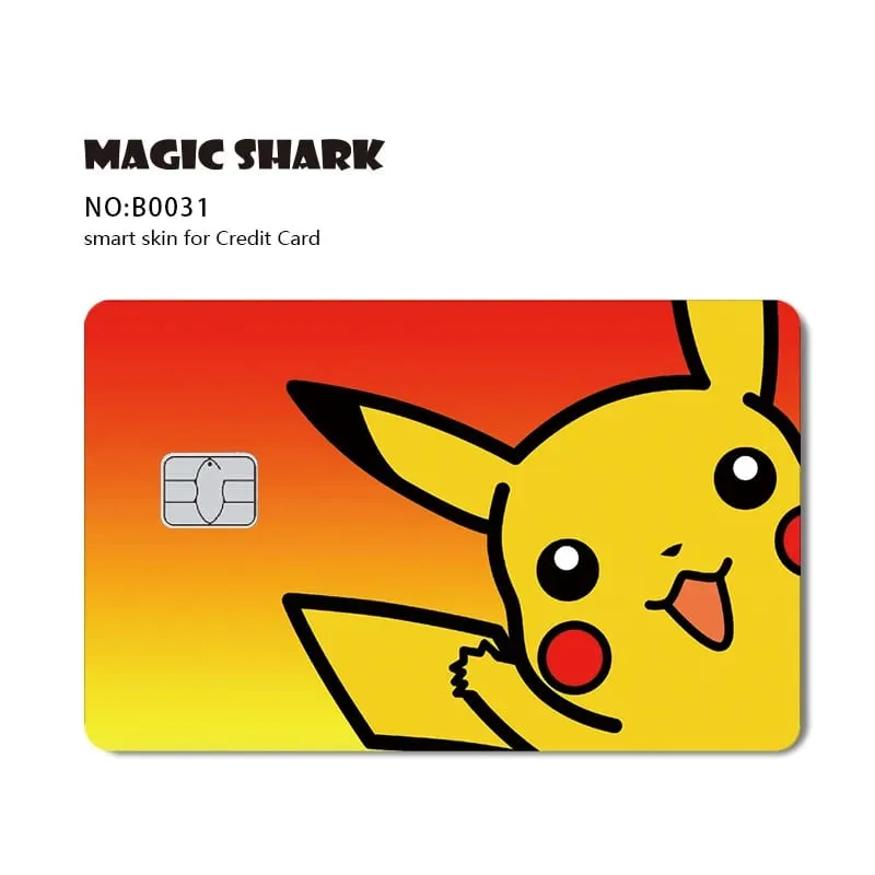 Maigc Shark Cute Pokémons Mewtwo Eevee Pikachu Gengar Adesivo Capa de filme para cartão de crédito de débito sem desbotamento