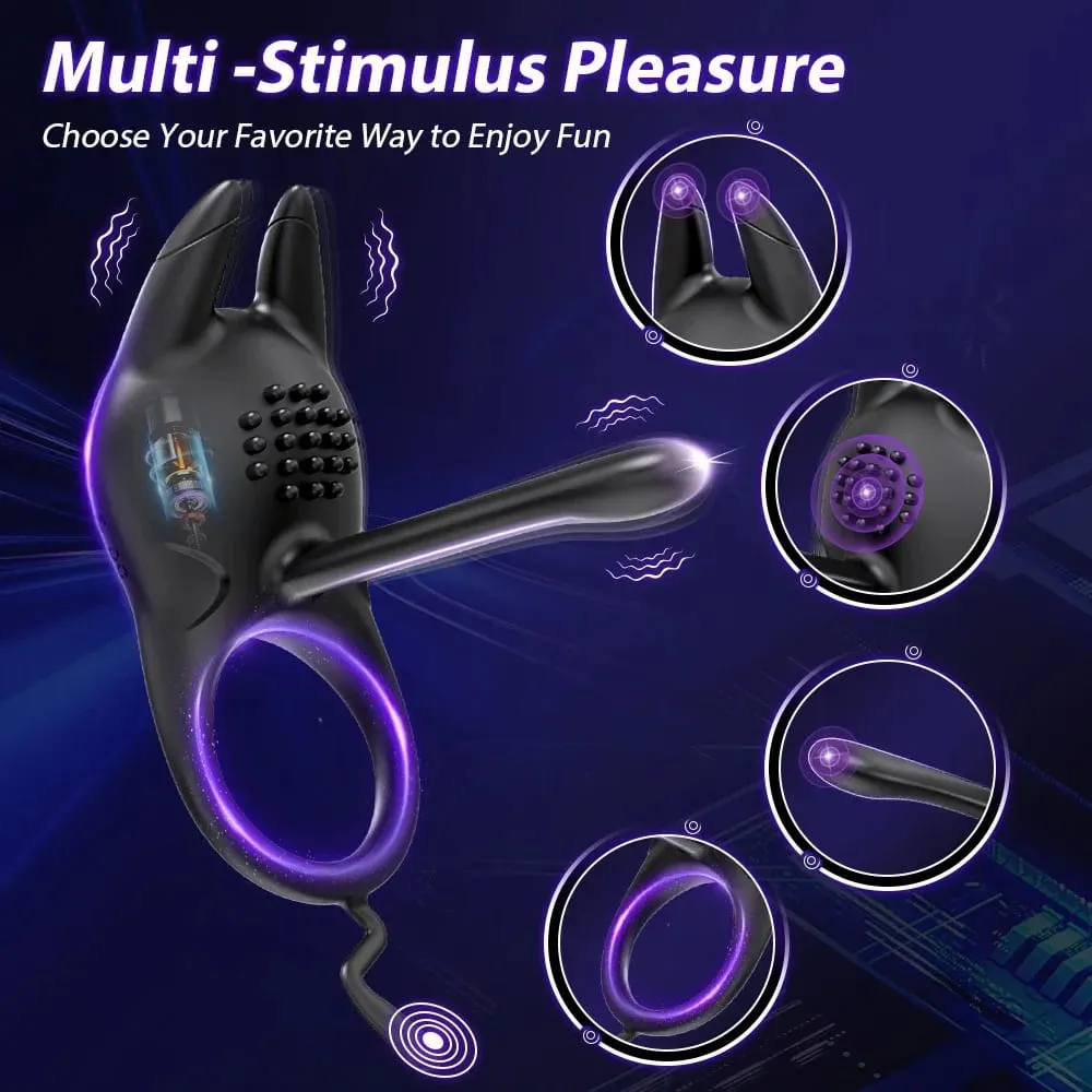 Vibrating Penis Ring Sex Toys for Couples Men Male Penis Massager Delay Ejaculation Cock Ring Clitoral G Spot Stimulation 18+