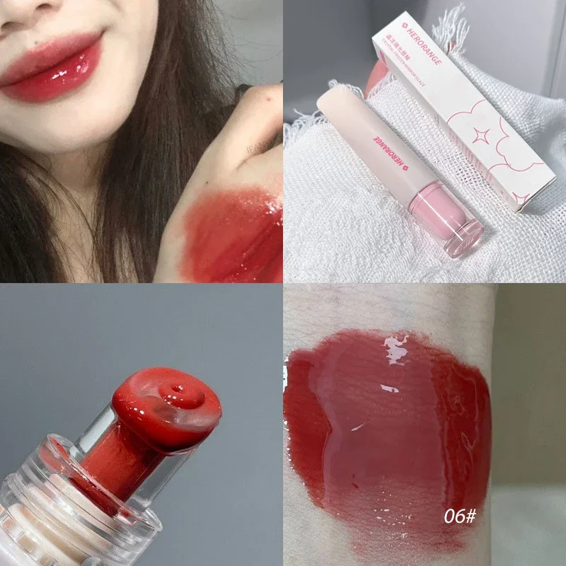 Jelly Lip Gloss μακράς διαρκείας Mirror Water Lip Glaze Έγχρωμο ενυδατικό κραγιόν Κρυστάλλινο λαμπερό κραγιόν με λαμπερή απόχρωση χειλιών Κορεάτικο μακιγιάζ φροντίδας χειλιών