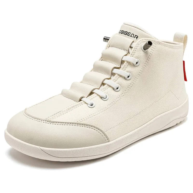 Mid-Top Canvas Boots Unisex Barefoot Wide Width Minimalist Shoes Zero-Drop Trail Running Sneakers