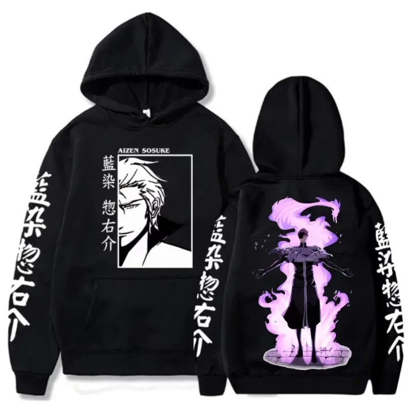 Japan Anime Bleach Aizen Sosuke Manga Cosplay Hoodies Pullovers Tops Man Woman Long Sleeve Clothes Cartoon Hoodies Sweatshirt