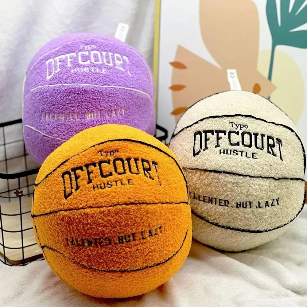 New Soft Offcourt Basketball Pillow Pillow Cushions Fuzzy Basketball Shaped Pillow Pillow Bedroom